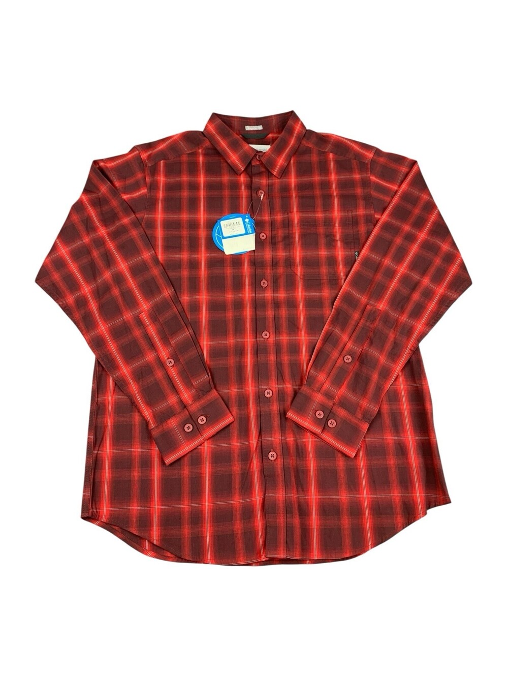 Columbia Hardy Ridge Strench Long Sleeve Shirt Red Men's Size Medium NEW